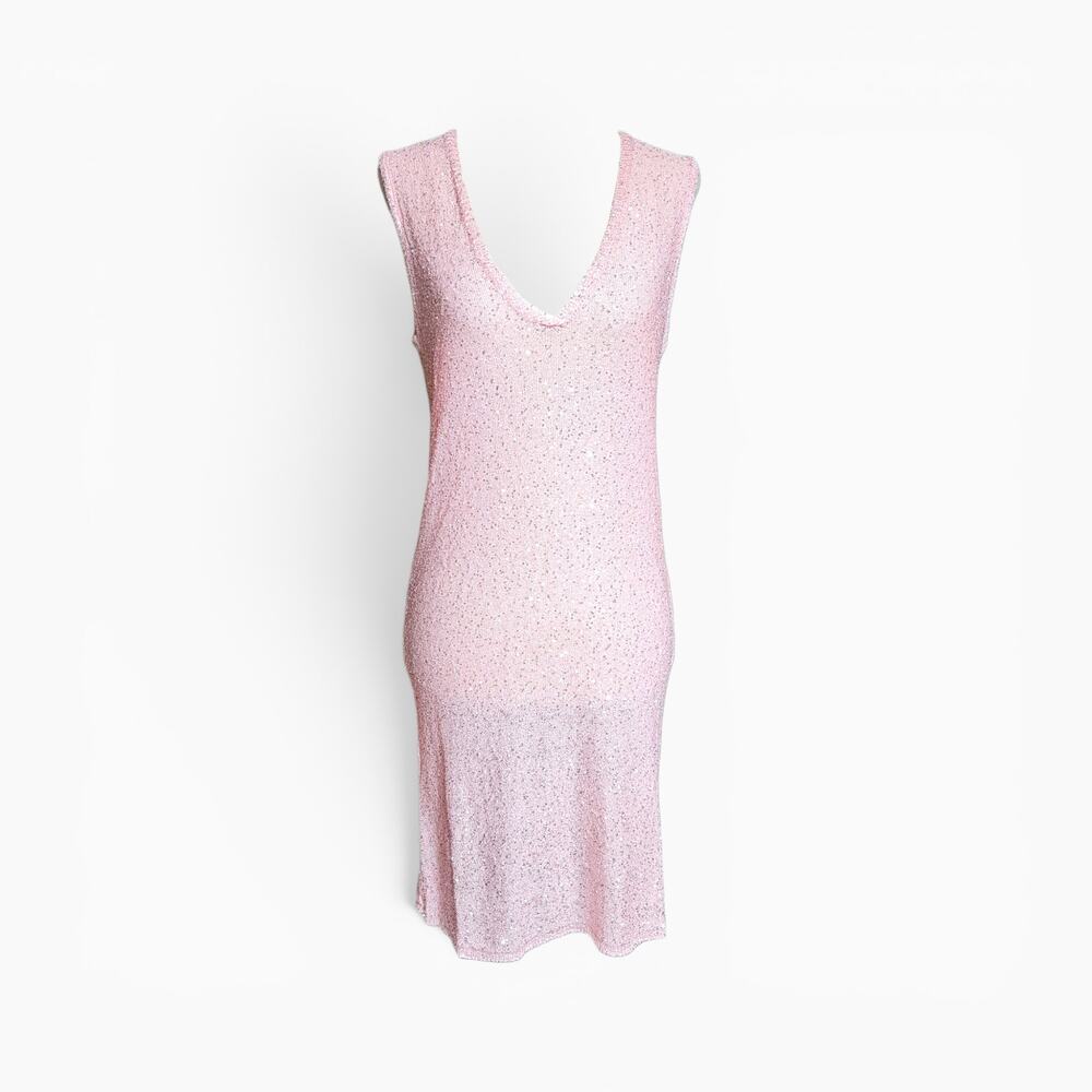 La Perla Open Back Knit Sequin Mini Dress Semi Sheer NWT - Size 10